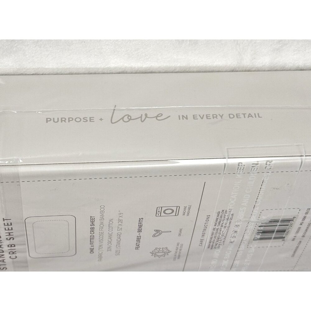 Goumi Nursery Fitted Crib Sheet Beige Bamboo Organic Cotton Standard Size NWT - Picture 7 of 8